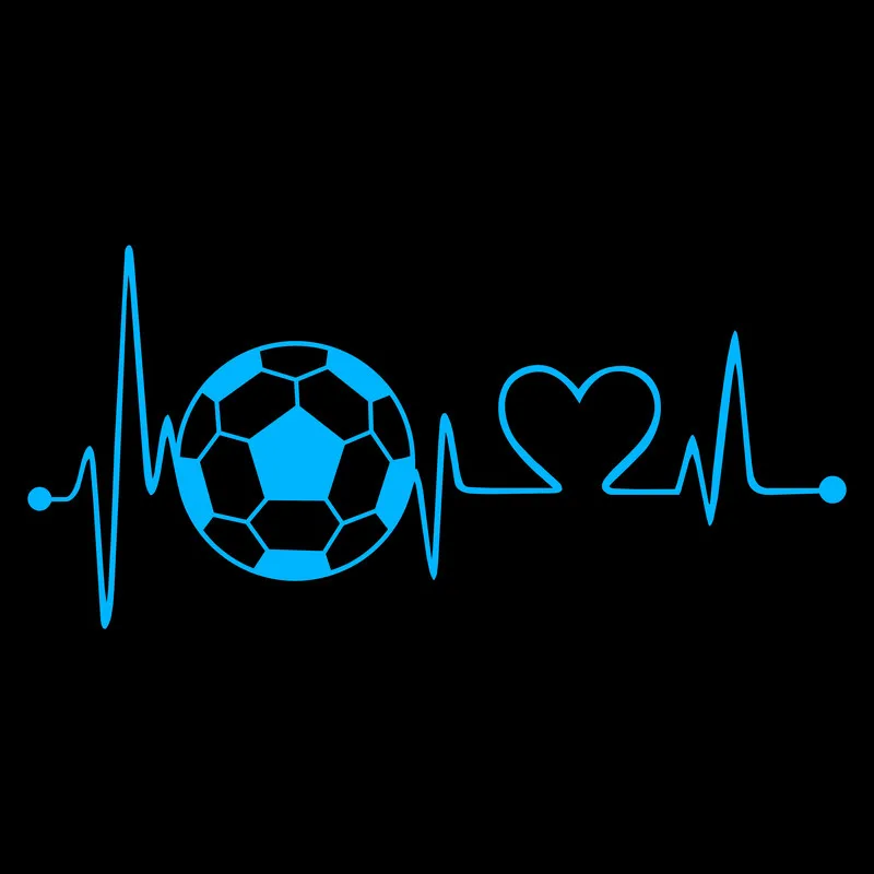 Football Heartbeat Luminous Sticker Boy Room Wall Decor Fridge Bathroom Toilet Laptop Car Body Window Soccer Ball Sport Decal