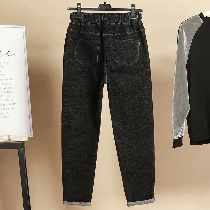 2024 New Fashion Big Size 6XL Baggy Jeans Women Vintage High Wasit Harem Denim Pants Casual  Ankle-length Vaqueros Streetwear