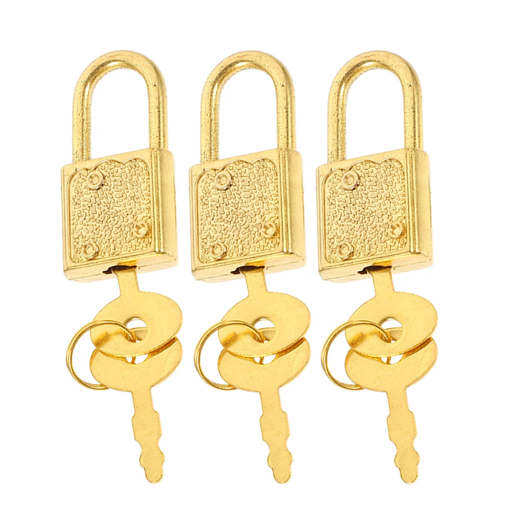 3-set schatkist spel rekwisieten kleine klink lade decoratief hangslot met sleutel