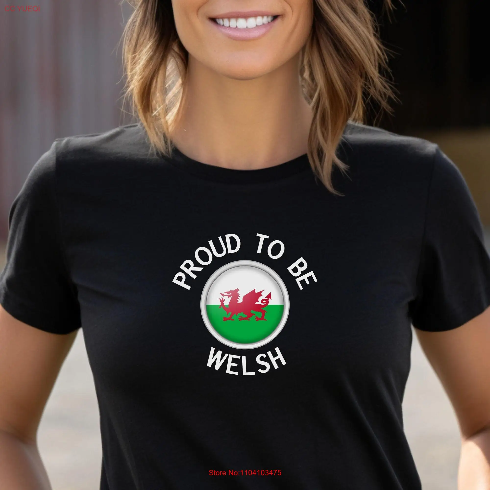 Proud to be Welsh T Shirt Wales National Banner Red Dragon Emblem tee Cymru Standard Land of Song Top Flag