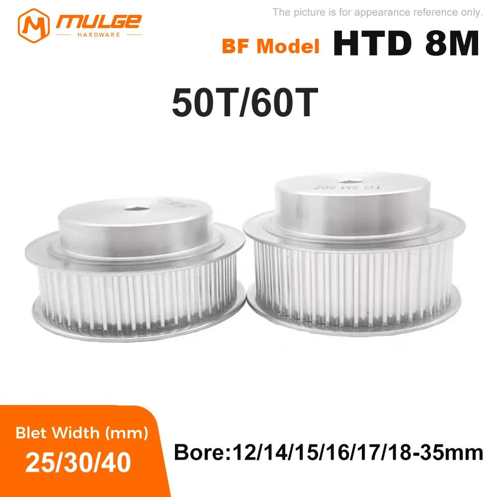 

Timing Pulley HTD 8M 50T/60T BF type Synchronus Pulley Bore 12mm-35mm For Width 25/30/40mm 8M belt pulley