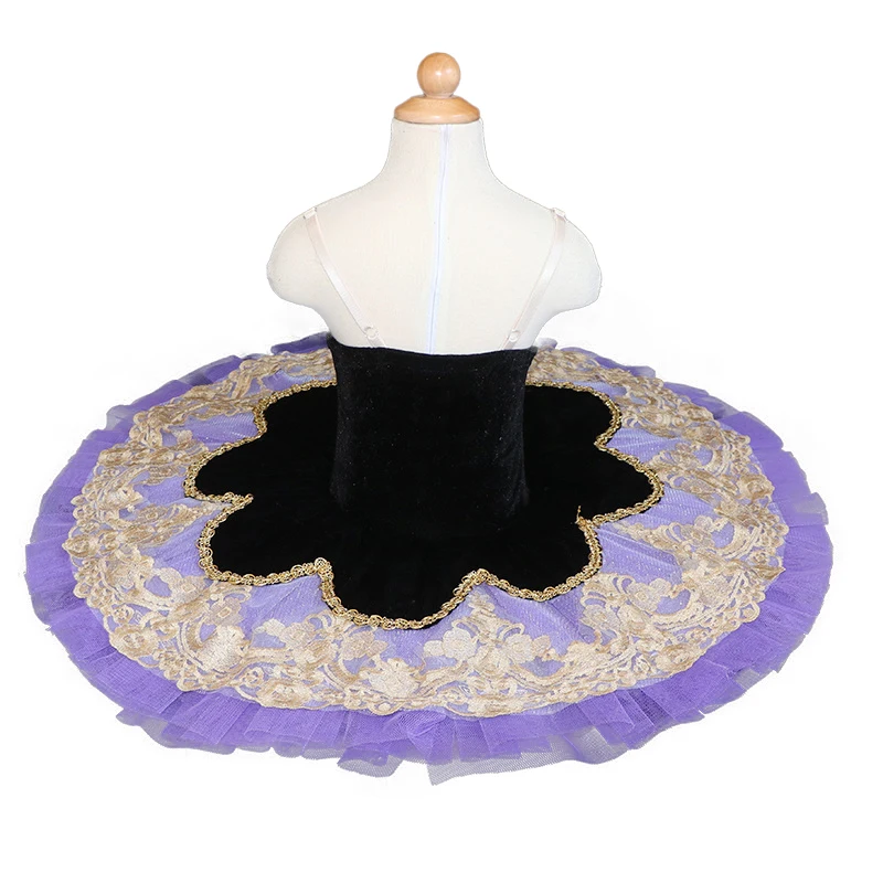 ピンク子供社交服スパンコールフラワーチュチュバレエドレス女の子のためのモダンダンスチュチュドレス女の子バレエプリンセスドレス