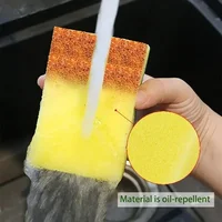 100/1Pcs Kitchen Dishwashing Soft Sponge Absorbent Clean Rub Pot Rust Scouring Pad Removing Kits Household Cleaning Brush Sponge 3