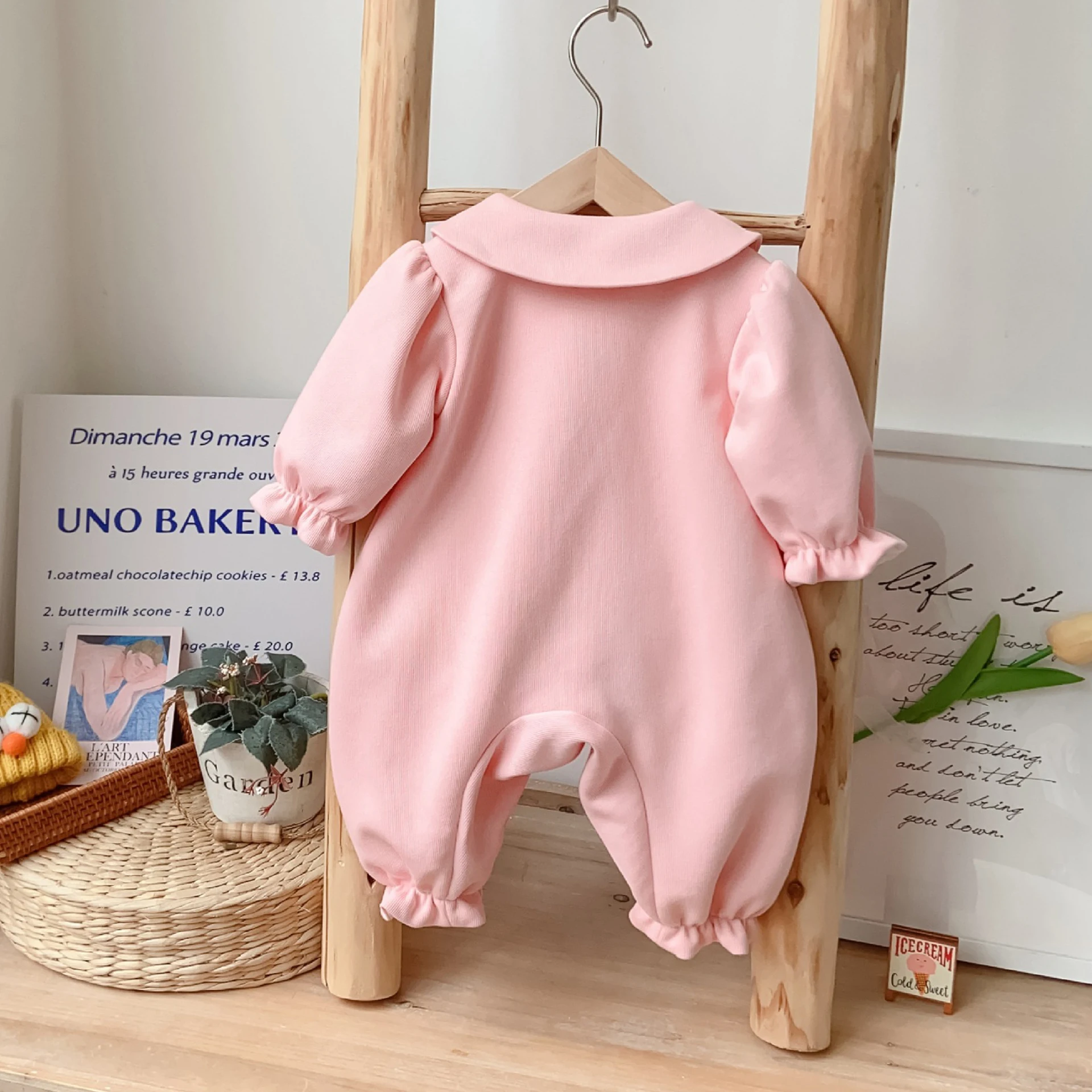 Newborn Baby Autumn Romper One Year Old Birthday Cute Girls Cartoon Rabbit Long Sleeve Bodysuits 2023 New Kids Cotton Clothes