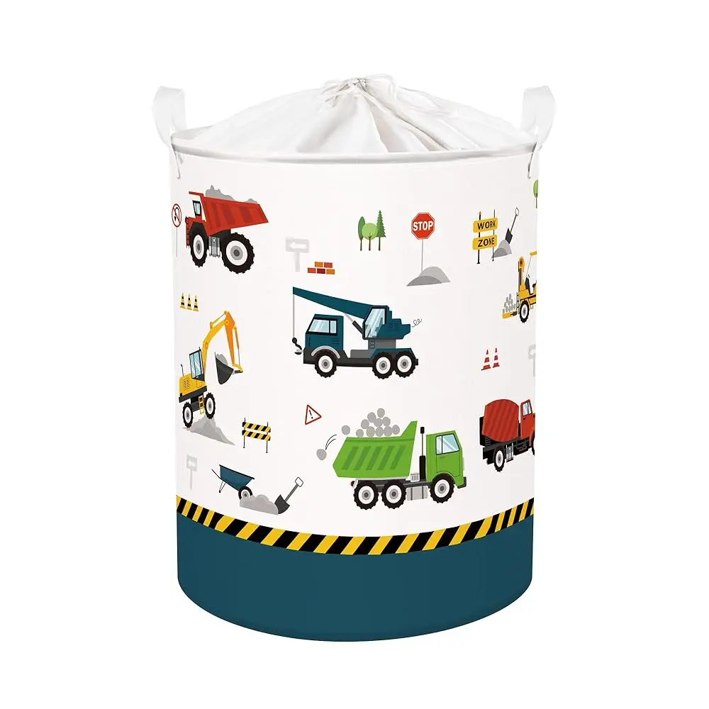 

Большая корзина для белья в виде строительной машины с ручкой для детской комнаты, ванной, спальни мальчика, складная корзина для хранения одежды и игрушек