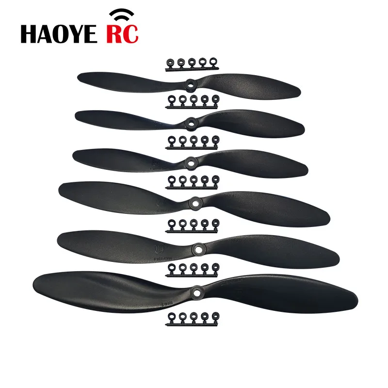Haoye 5 Pcs Fixed-Wing Aircraft HY Large Hole Low Speed Propeller 7-13 Inch Electric Propeller Motor Blades