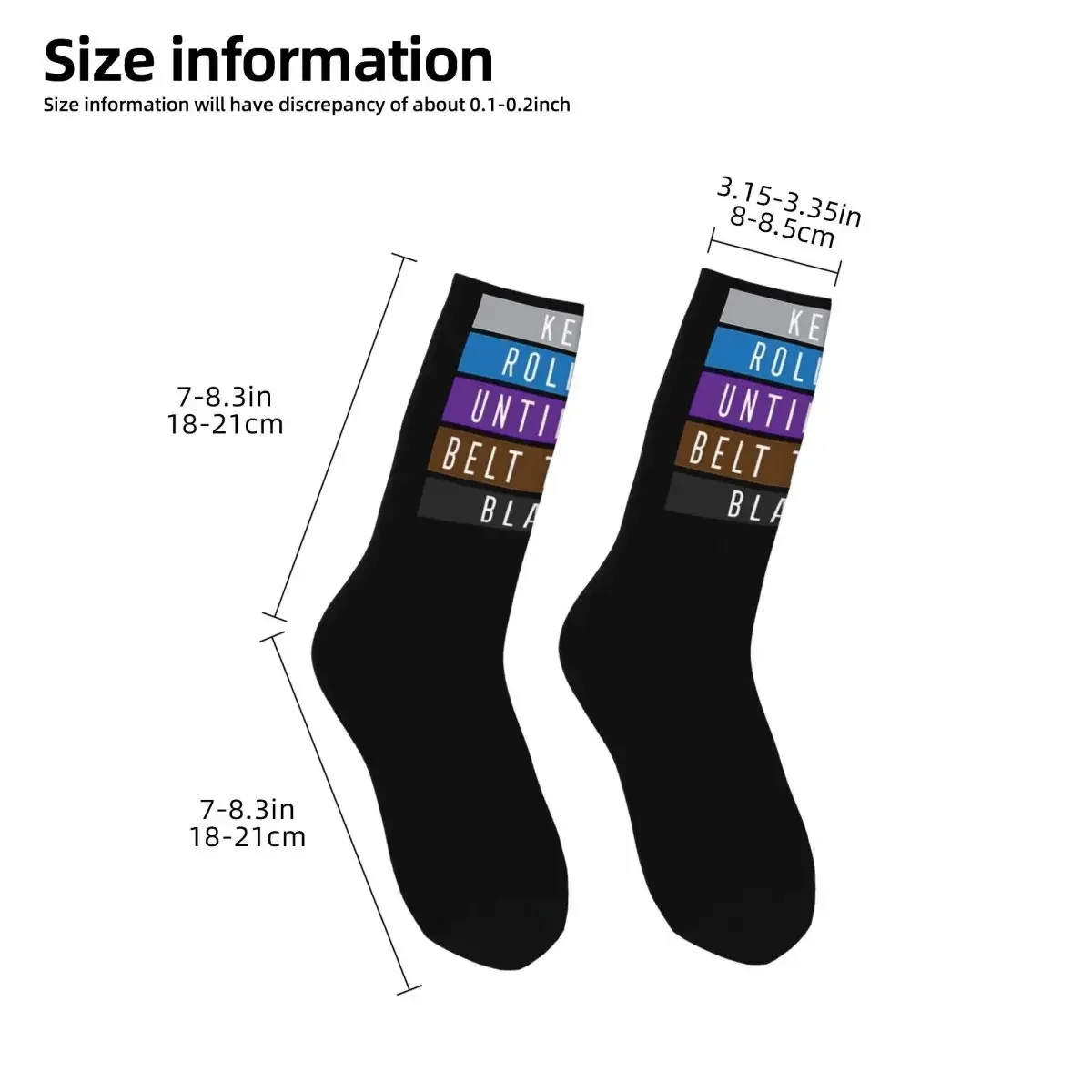 Jiu Jitsu BJJ Keep Rolling Light Socks Harajuku Sweat Absorbing Stockings All Season Long Socks for Man\'s Woman Birthday Present