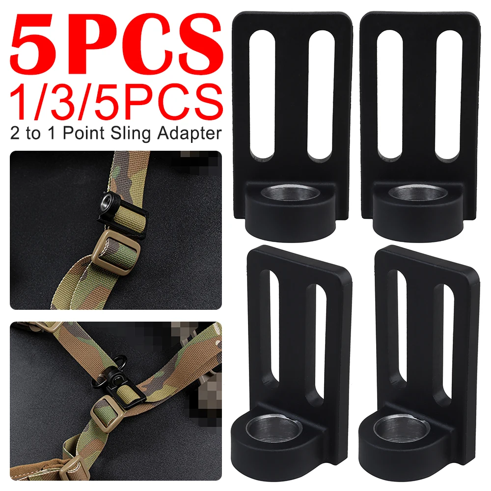 1-5PCS Sling Adapter Nylon Metal 2 To 1 Point Triglid Conversion Quick Convert Portable for QD Swing Swivels Hunting Accessories