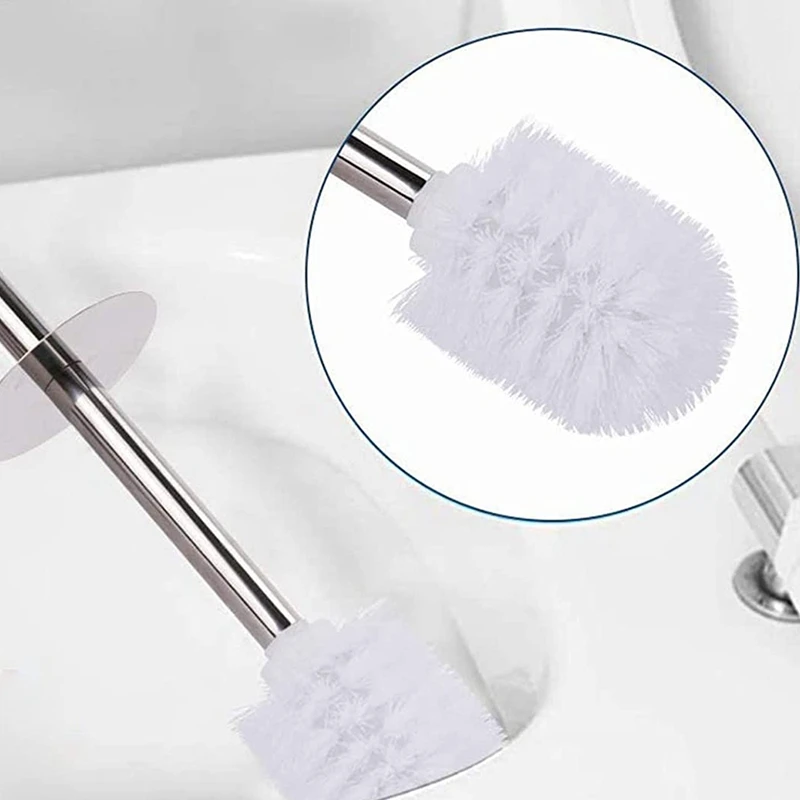 Scopino e supporto per wc in acciaio inossidabile-Set di spazzole per la pulizia della ciotola del water per la toilette del bagno