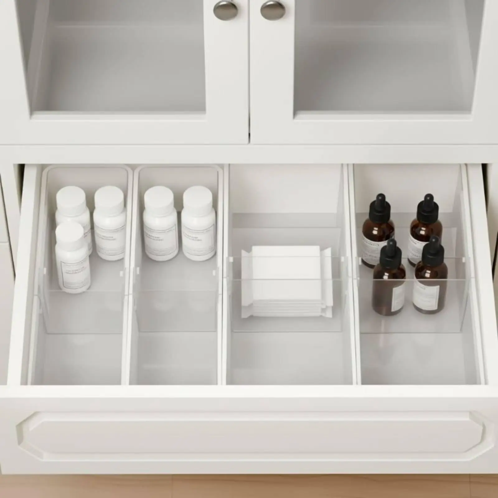 Space Saving Drawer Organizer Box Adjustable Layout for Organizer Drawers in Kitchen Bathroom Bedroom Furniture