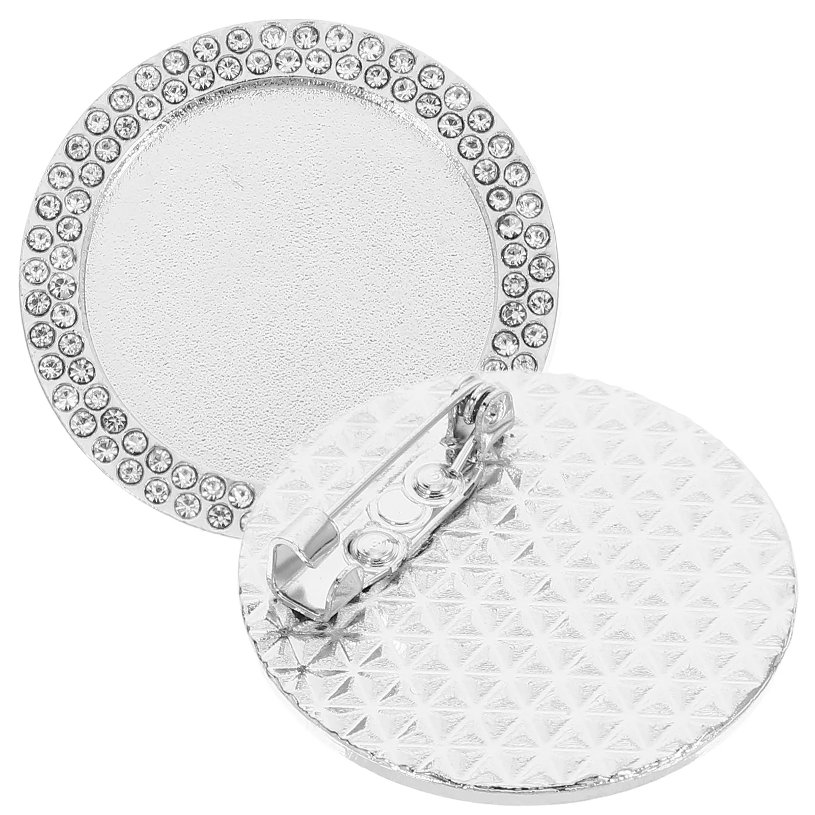

2Pcs Brooch Base Pin Backs Metal Silver Color Round Tray DIY Accessories for Crafts Corsage Jewelry Making Practical