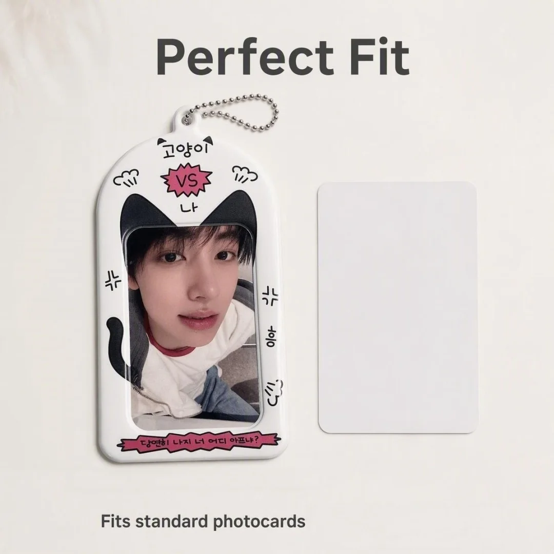 Kawaii Cat PVC Card Holder 3 Inch Photo Card Sleeve Idol Photocard Protector Pendant Keyring School Bus Card Case view 4