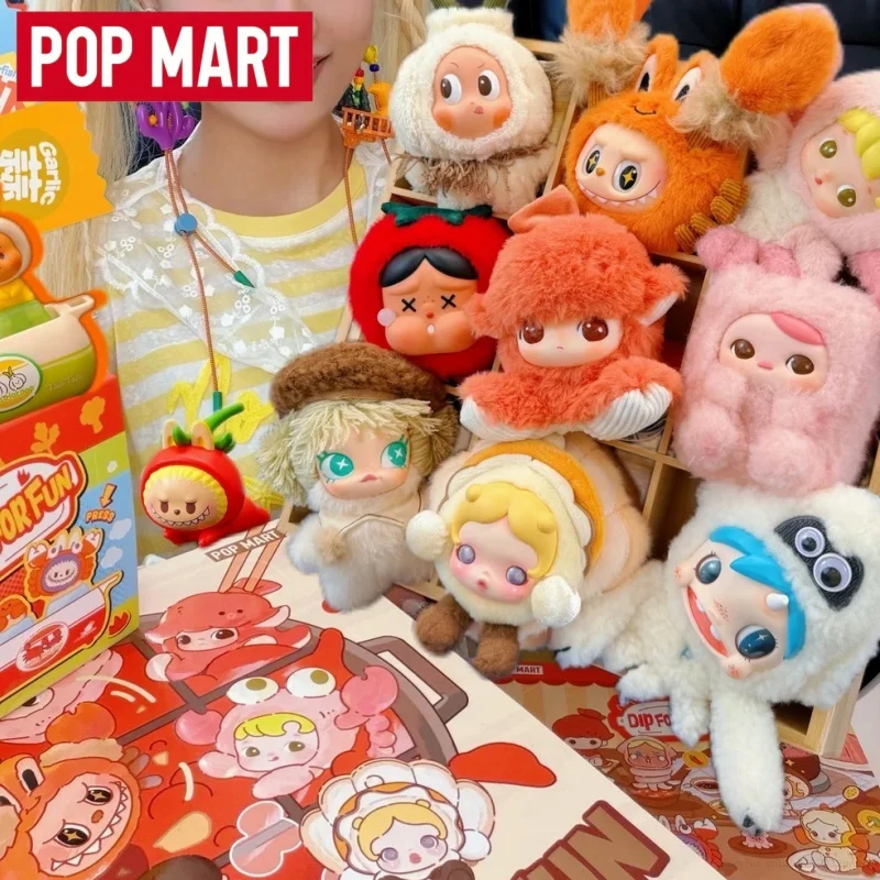 POP MART Hot Sale Blind Box Dip For Fun Series Labubu SP Dimoo Figure Doll Cute Keychain Toy Model Collectible Birthday Gifts