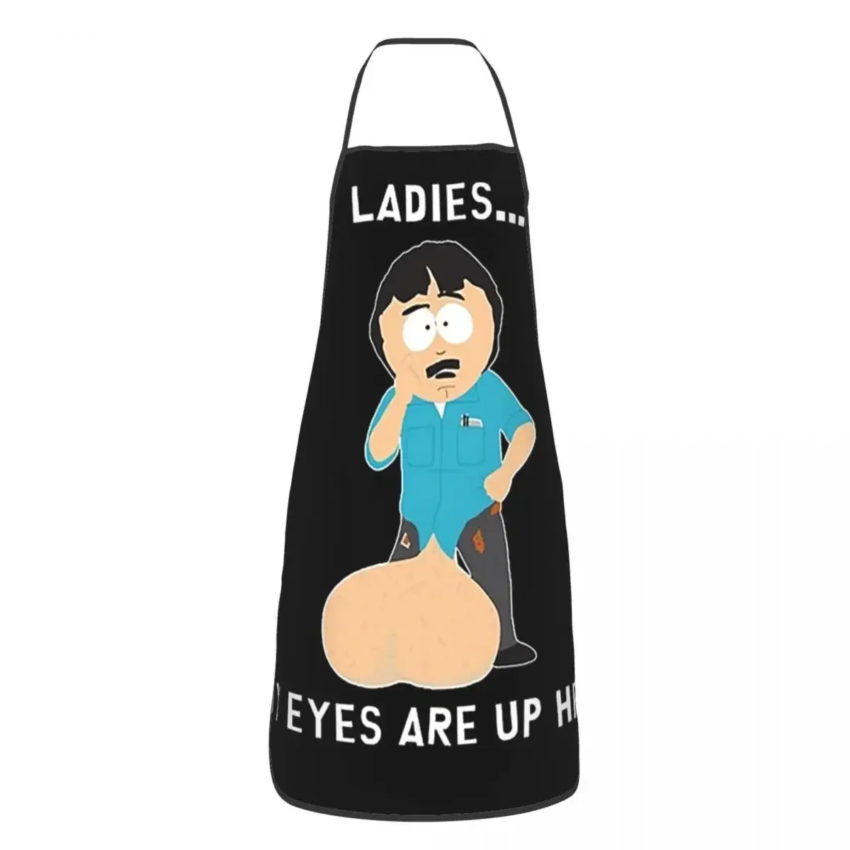 Randy Marsh Ladies My Eyes Are Up Here Aprons Chef Cooking Cuisine Tablier Bib Kitchen Cleaning Pinafore for Women Men Gardening