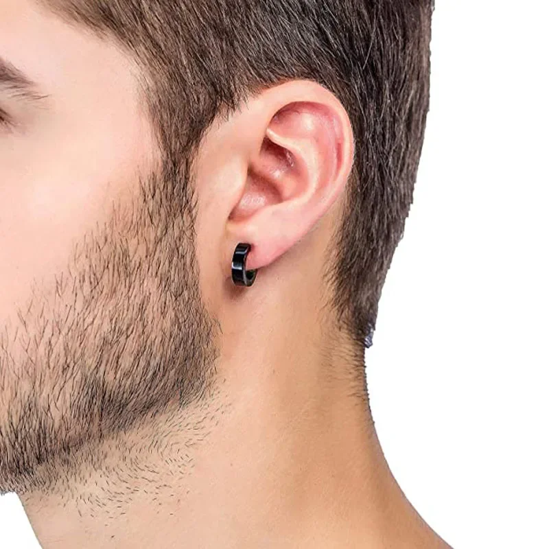 Ensemble de clips d'oreille magnétiques pour hommes et femmes, anneau en acier inoxydable, croix non perforée, boucles d'oreilles faux jauge, cadeau de bijoux, 1 paire