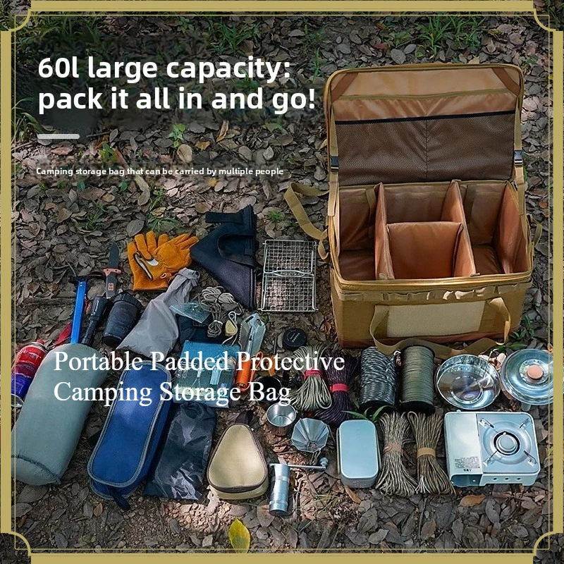 Portable Padded Protective Camping Storage Bag Multifunctional Outdoor Picnic Cookware Utensils Organizer Bag