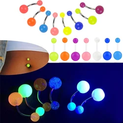 WKOUD 1pcs/lot Glow In The Dark Belly Ring Women's Fashion Navel Bars Rings Punk Body Piercing Ombligo Body Jewelry Color Choice