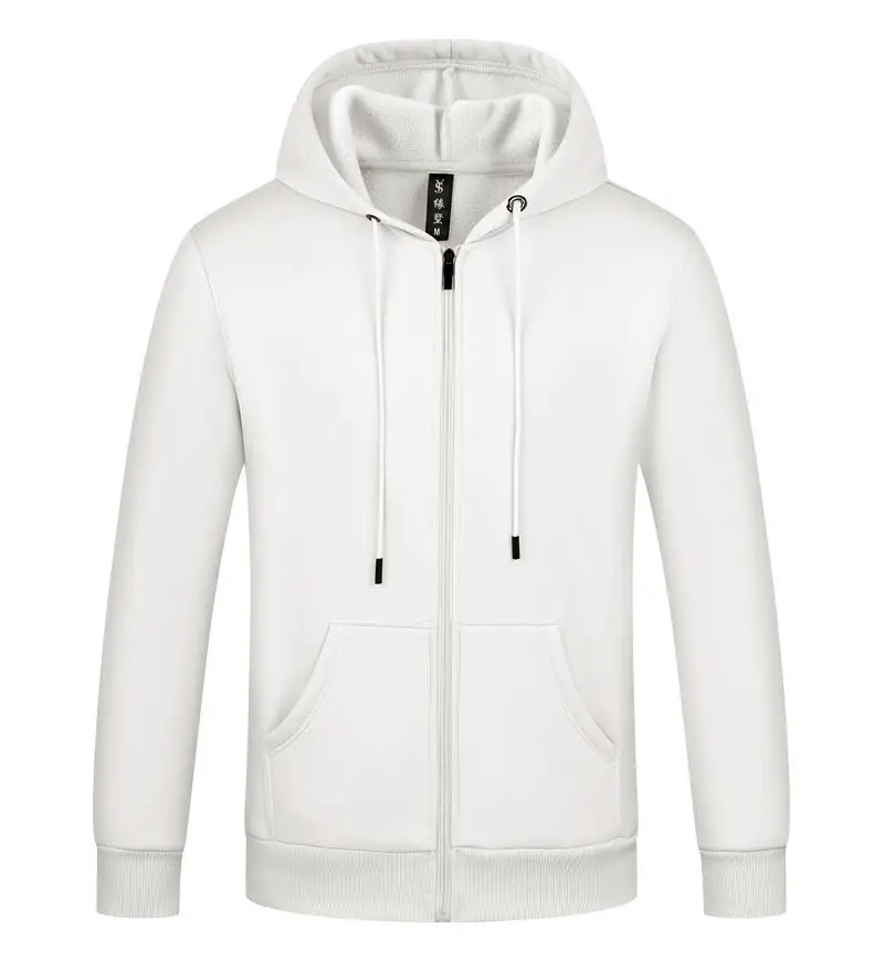 Custom Printed Thick Fleece Zip Up Hoodie Men Women Casual Warm Full Zip Hooded Sweatshirt  Support Image Text Logo Print