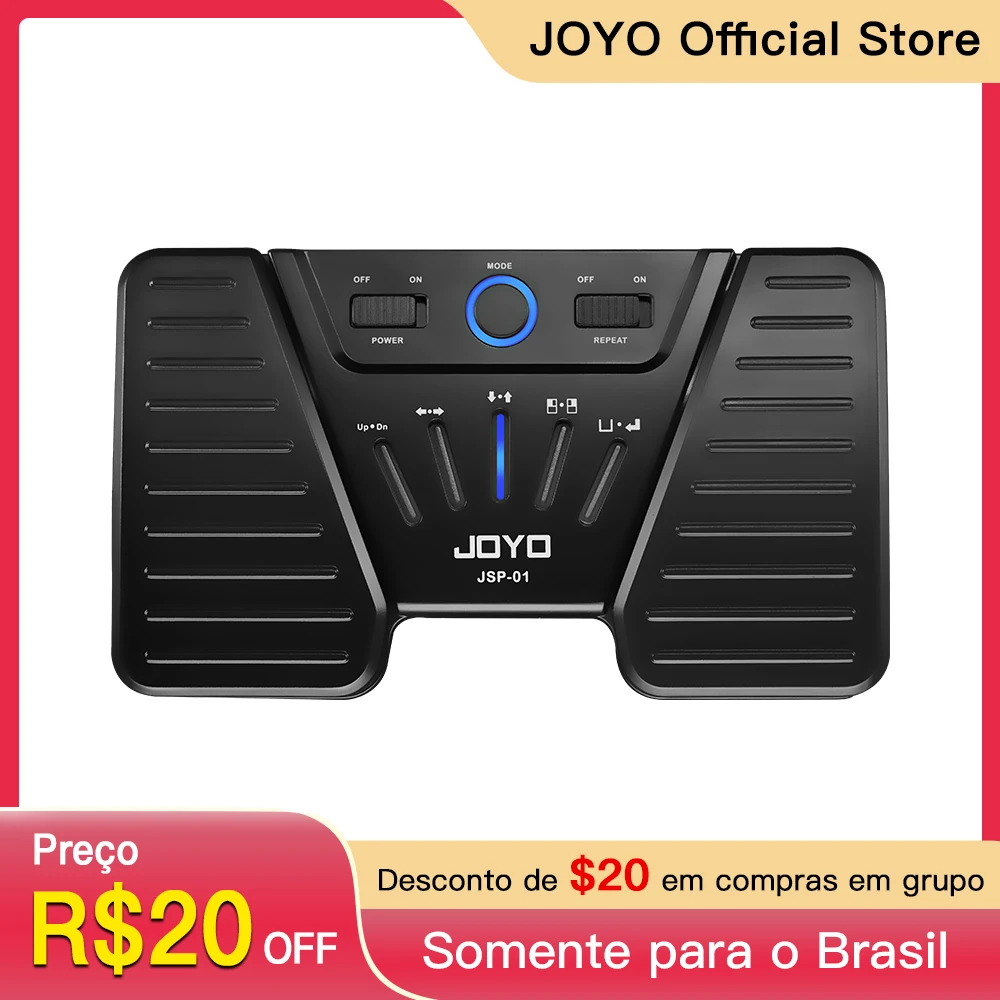 JOYO JSP-01 Bluetooth Page Music Turner Pedal Anti-Skid Rechargeable Wireless Page Turner Pedal for iOS Android Laptop