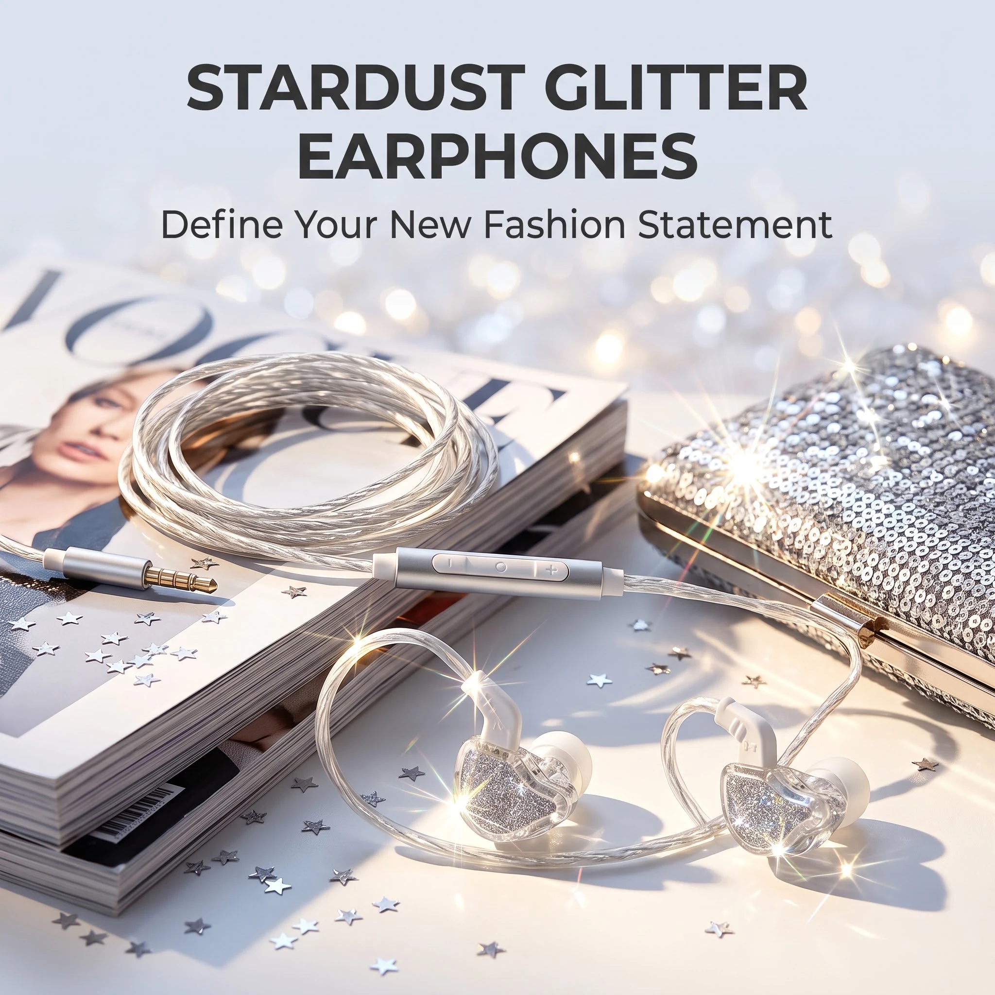 Hi-Fi Wired Earbuds with Mic, Anti-Tangle Cable. Supports 3.5mm/Type-C, Stylish for Gaming & Music, Gift for Girls.