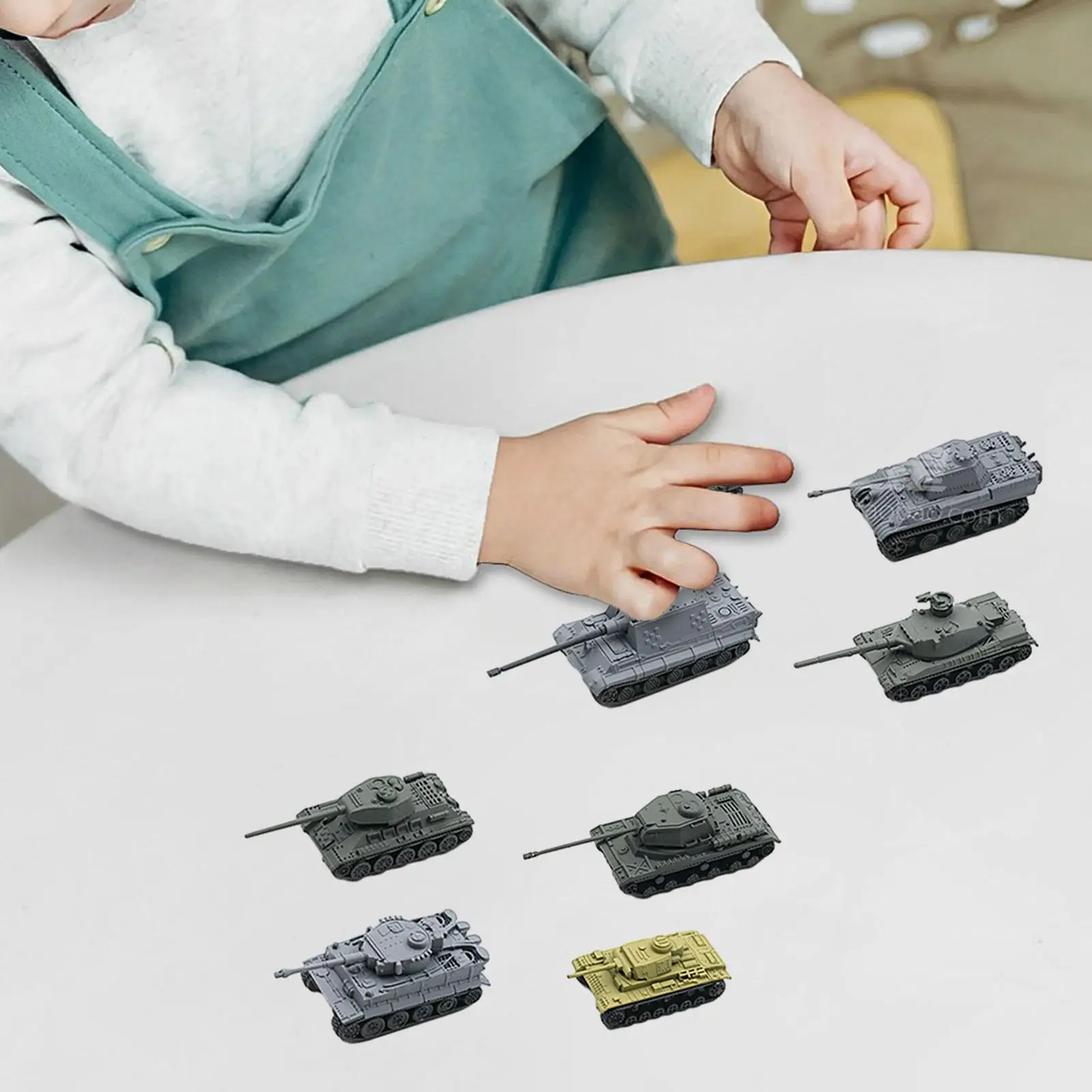 

8 Pieces DIY 1: 144 Tank Model Miniature for Tabletop Gaming Assembly Model