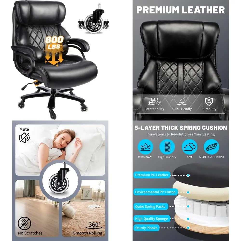 Heavy Duty Office Chairs for Executives with Adjustable Lumbar Support for Comfortable Seating