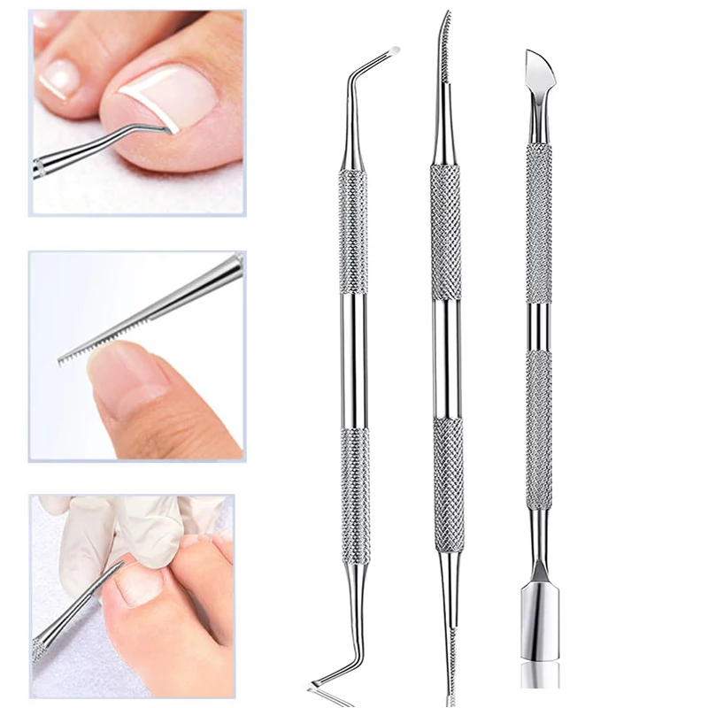 Toe Nail File Foot Nail Care Hook Ingrown Stainless Steel Double Ingrown Toe Correction Lifter File Manicure Foot Clean Tool