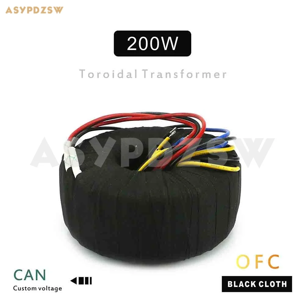 115v/230v em 200va pano preto transformador toroidal ofc 200w 13v--0--13v 0--12v saídas/aceitar tensão personalizada