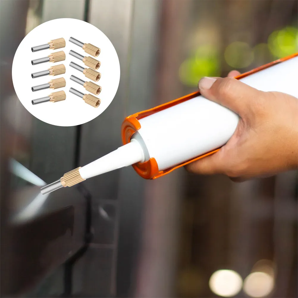 

10Pcs Caulking Nozzle Replaceable Nozzle Caulk Tips Durable Material Versatile Rotating Tip Easy Positioning Home Caulking