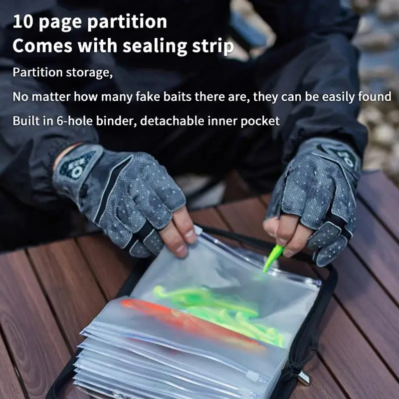 New Luya Transparent Bait Bag PVC Inner Bag Partitioned Waterproof Storage Bag Fishing Sorting Accessories Storage Bag
