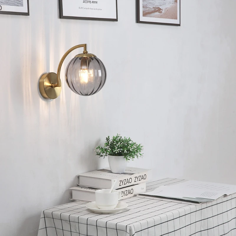 Nordic Led Glass Wall Lamp Modern Color Watermelon Beside Bedroom Living Room Dining Room Background Stair Lights Luminaire