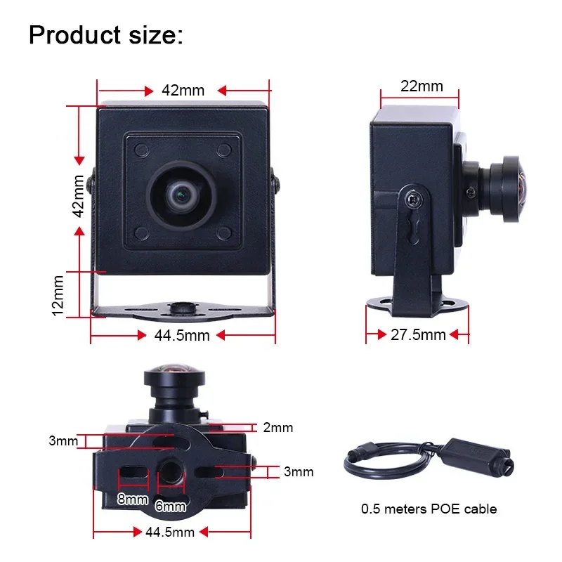 

In stock 4200 4MP 2.6mm 130degree H.265 H.264 HD Mini POE IP Camera Industrial Camera