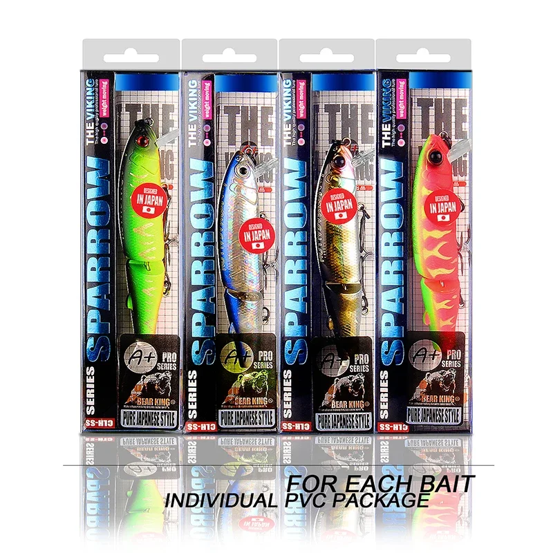 Bearking 11.3cm 13.7g  hot fishing lure minnow quality professional bait swim bait jointed bait equipped black or white hook image 2