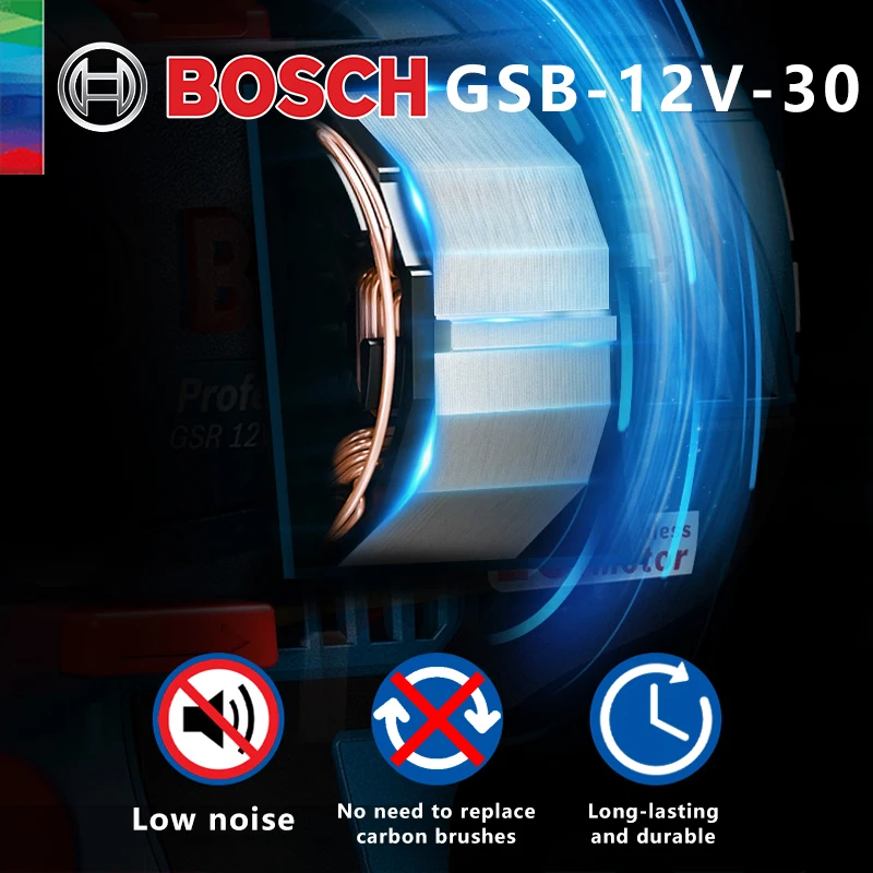 Bosch Professional 3 in 1 Cordless Electric Impact Drill GSB 12V 30 Multi-Function Driver Electric Screwdriver Power Tool