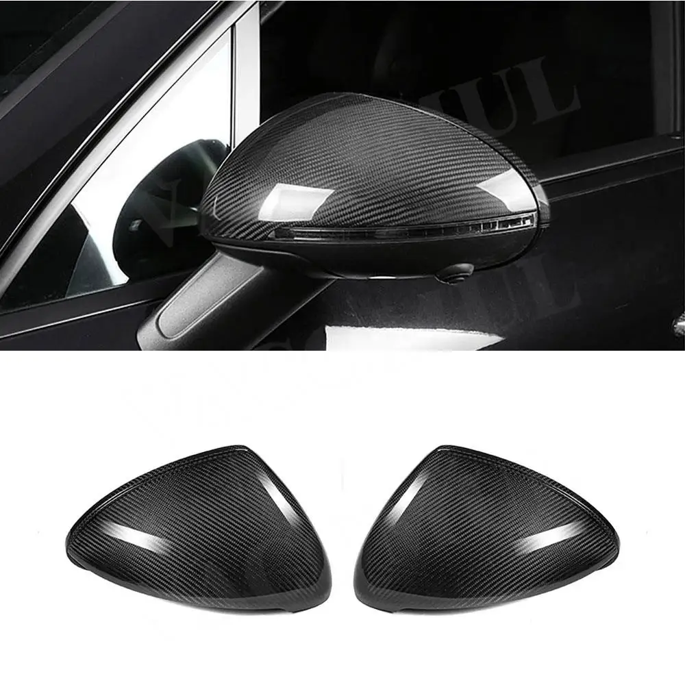 

Dry Carbon Door Side Rearview Mirror Covers Shell Trim For Porsche Cayenne 958.2 2015-2016 Without lane Assist