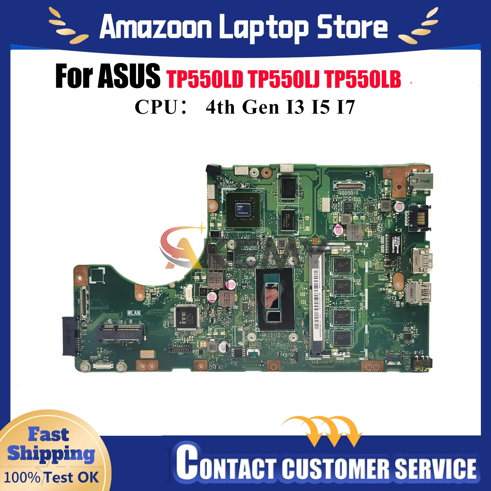 

TP550LD Laptop Motherboard For ASUS VivoBook Flip TP550LN TP550LAB TP550LD TP550LB J550L TP550LJ TP550L Mainboard I3 I5 I7 CPU