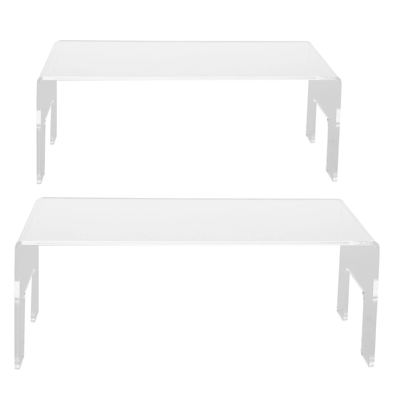 

2Pcs Clear Display Stand U Shaped Transparent Acrylic Display Risers 6.88x3.14x2.75 for Cupcakes Miniatures Jewelry Retail Shop