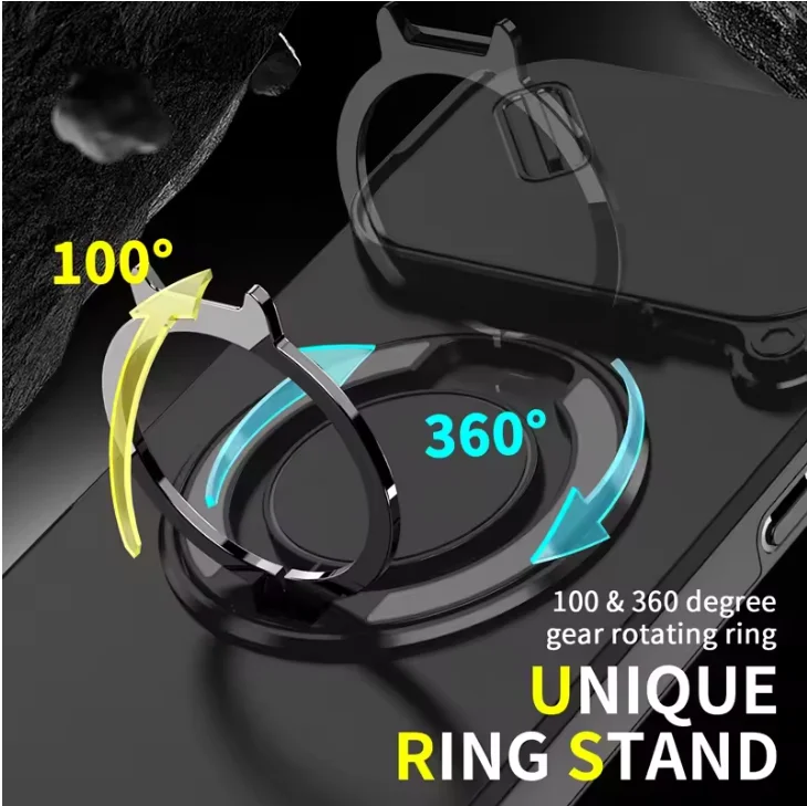 Armor Shockproof Magnetic Ring Stand Holder Phone Case For iphone 17 16 15 14 13 12Pro Max orange Camera flip Protection Cover view 3