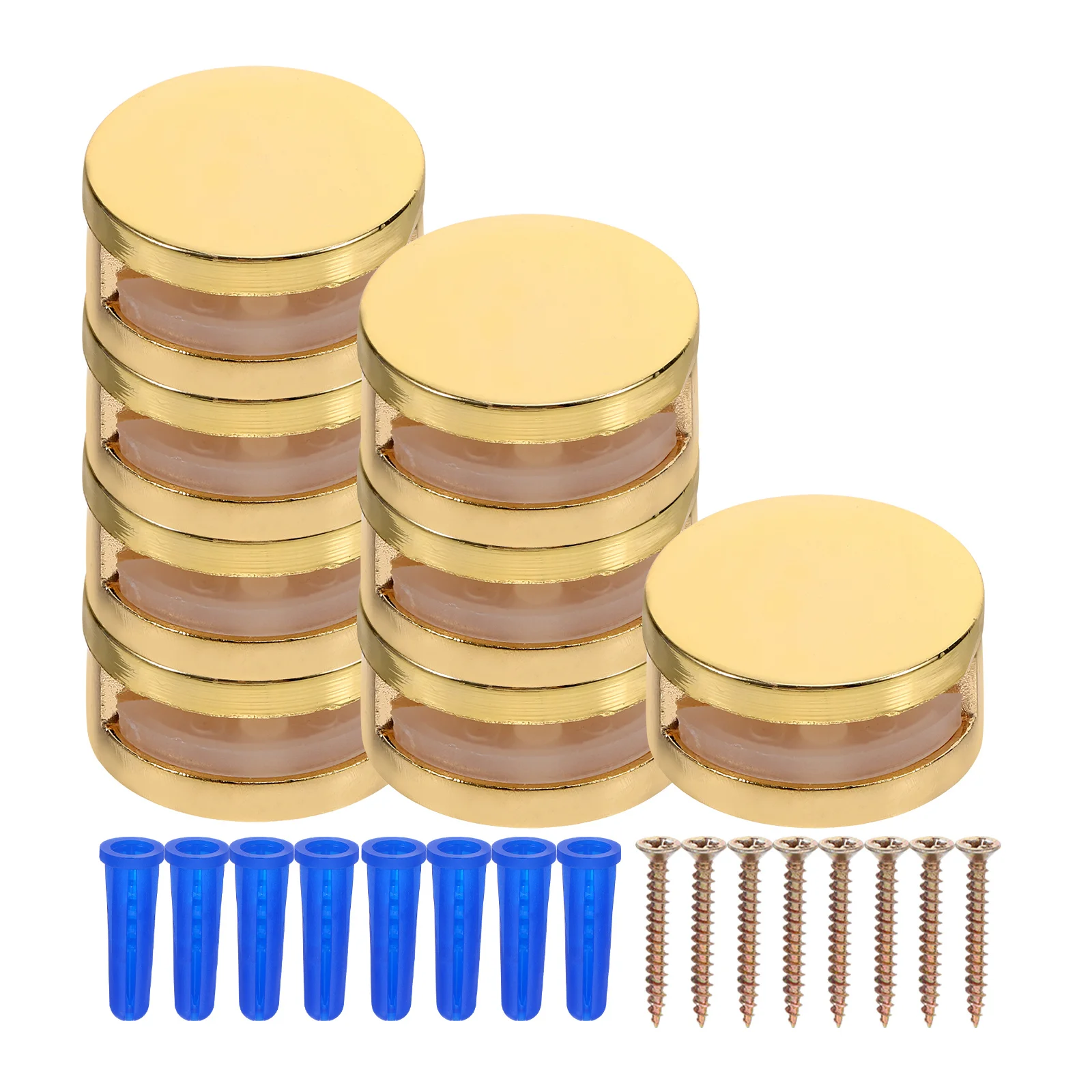 

8Pcs Double Hole Mirror Clamps Zinc Alloy Glass Clips Bathroom Shelf Support Brackets Frameless Mirror Mounting Hardware