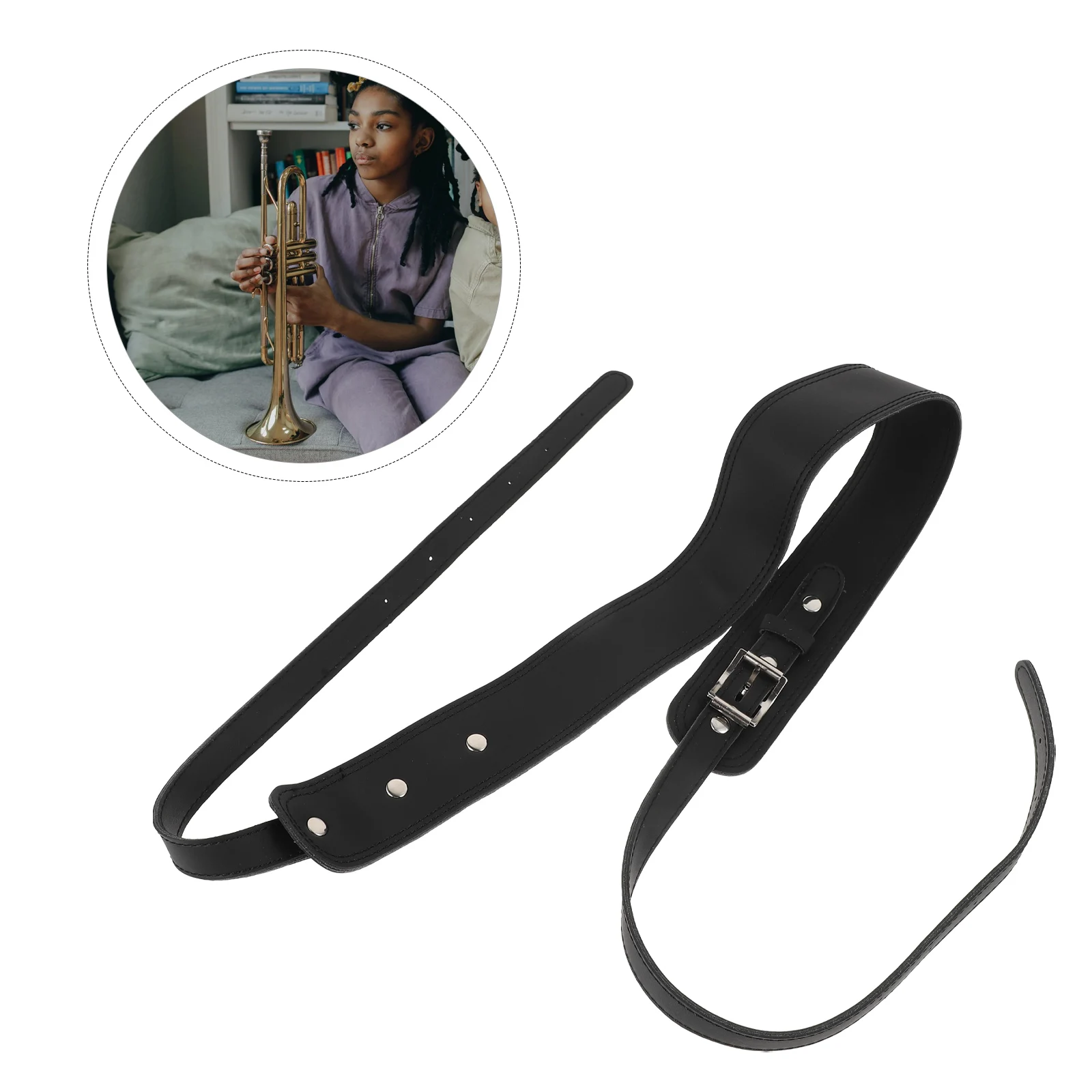 

Cowhide Adjustable Tuba Trombone Strap Comfortable Shoulder Belt Slope Bag Harness Practical Design Charm Reduction