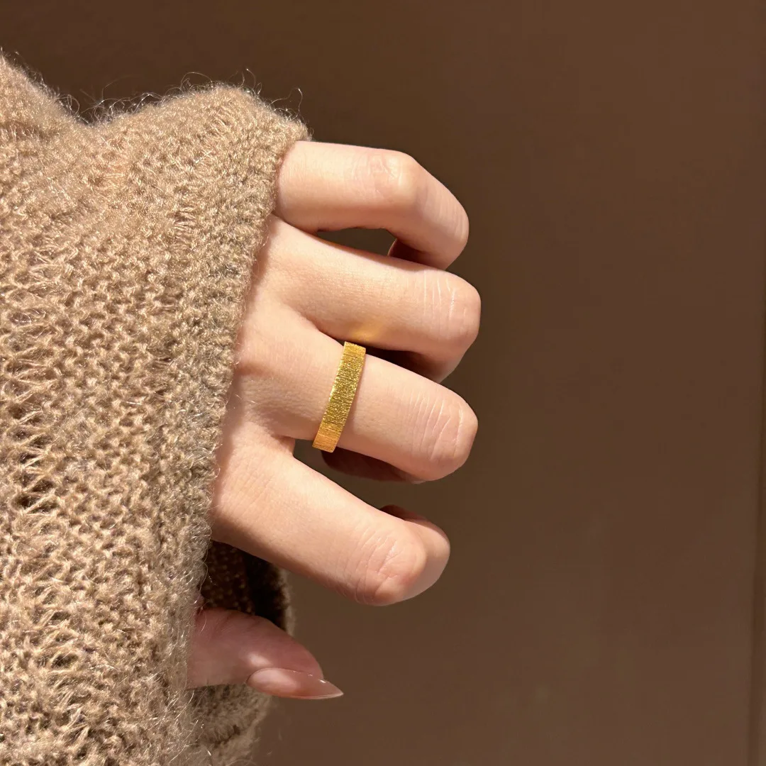 Fashion light luxury brushed rings for women sense of luxury and simplicity ring adjustable suitable for daily jewelry gifts