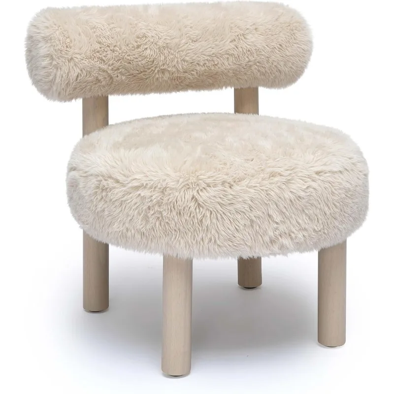 Carmel Dark Taupe Vegan Shearling Accent Chair