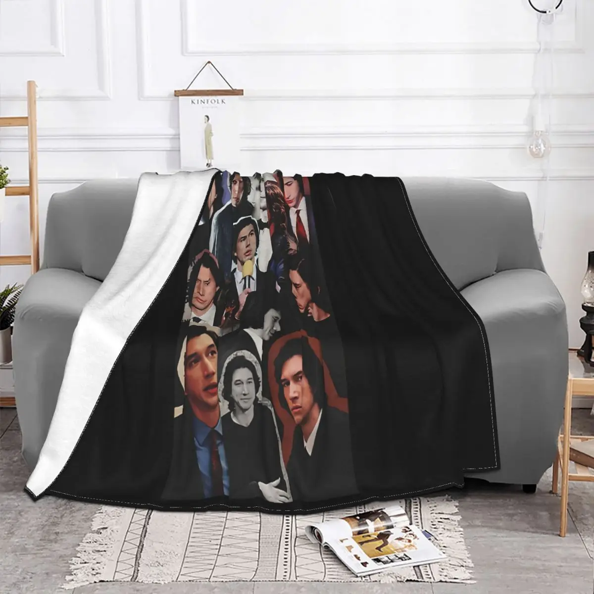 Adam Driver Collage Design Activewear Tops Case Actor Kylo Mens Women Men Throw Blanket