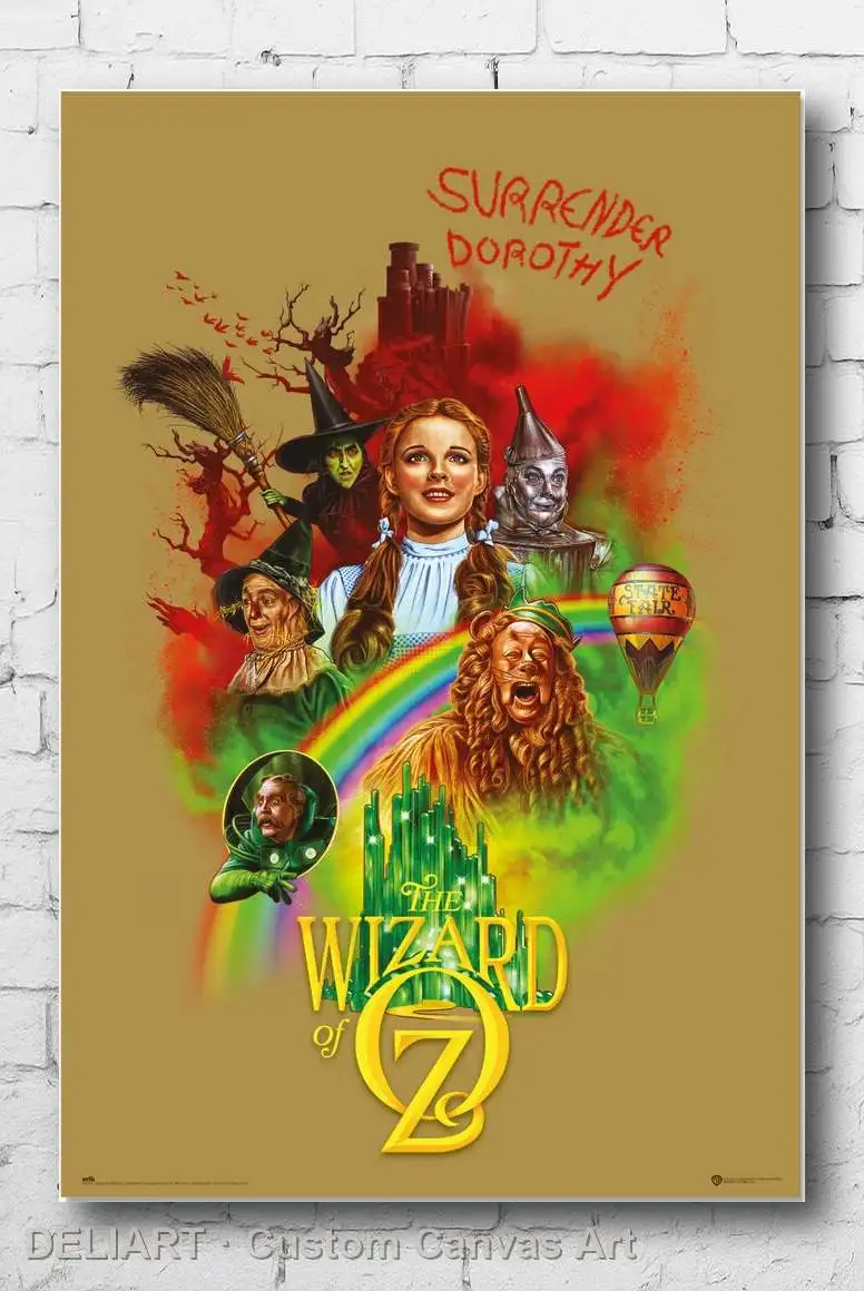 

WIZARD OF OZ - MOVIE COLLAGE Canvas Poster Custom Size Available Room Decoration Home Decor Wall Art