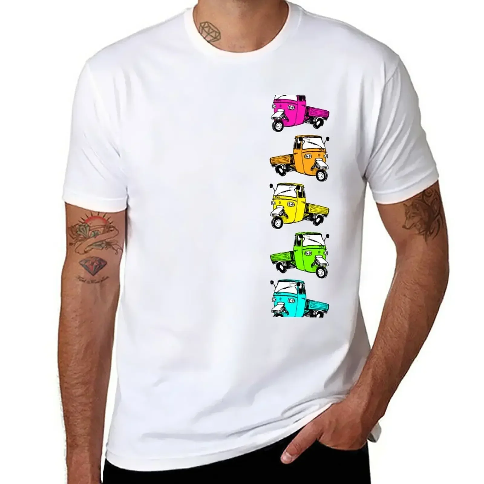 

Piaggio Ape fluo T-Shirt quick-drying quick drying korean fashion mens funny t shirts