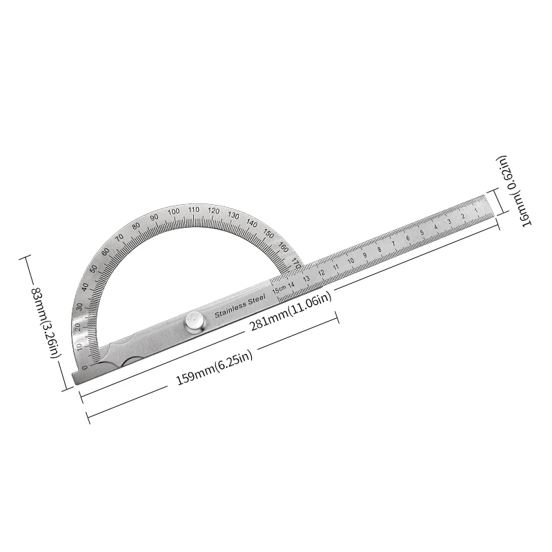 180 Degree Protractor Metal Ruler Angle Meter Stainless Steel Gauge  Finder Goniometer Angle Conveyor images - 6