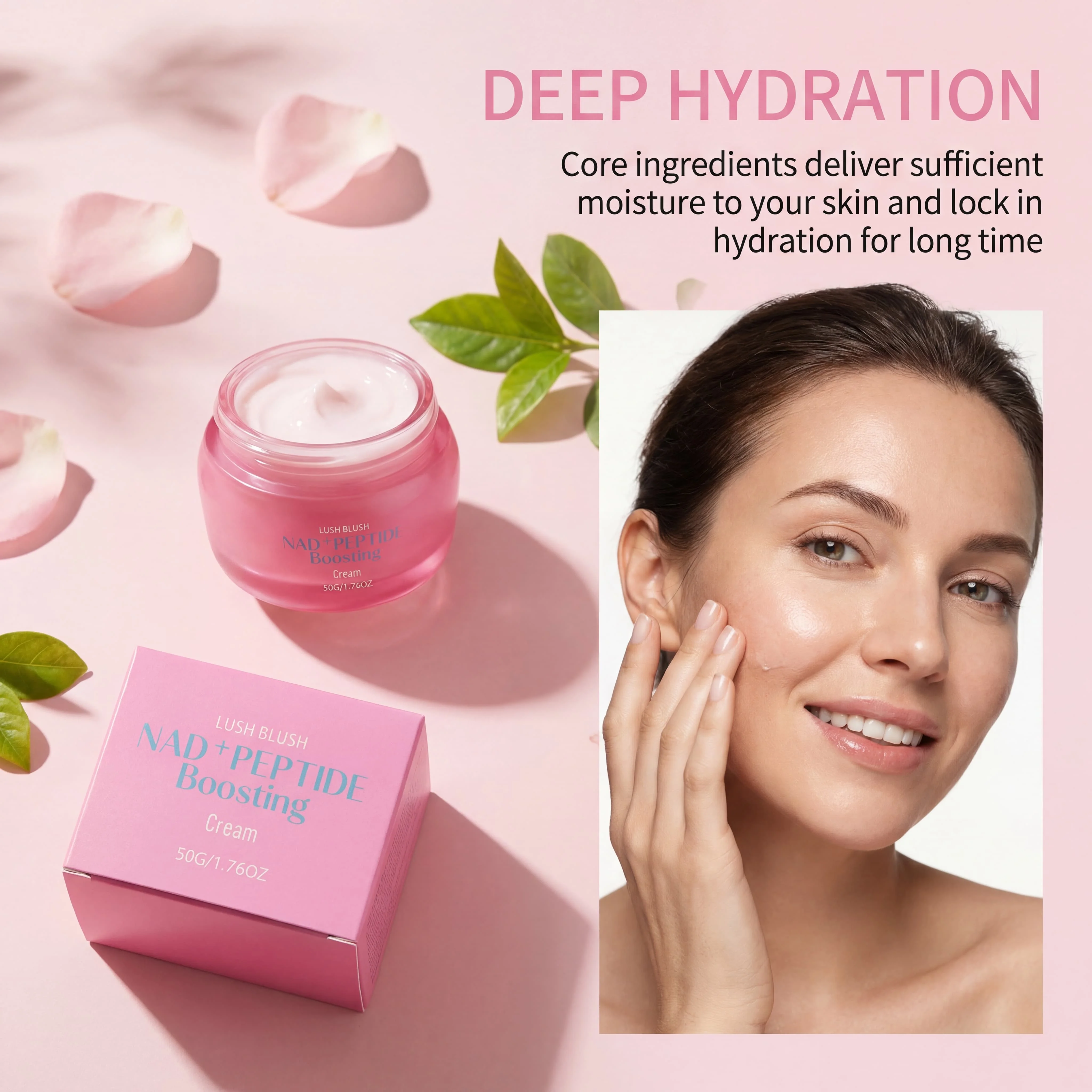 Nad+ Peptide Serum Face Cream Moisturizing Hydrating Glycerin Lightweight Tightens Pores Nourishing Smoothi Skincare
