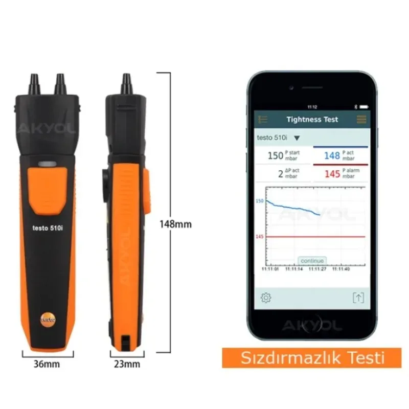 0560 1410 Industrial Measuring Gauge Set [2026] Testo 510i Differential Pressure Meter 410i Vane Anemometer