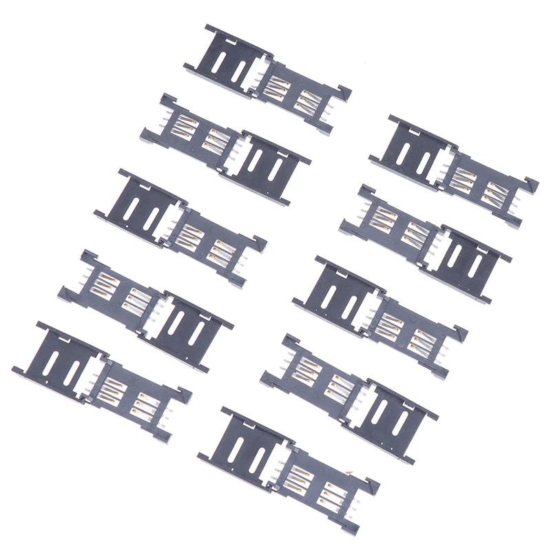 10 Stuks 2.5Cm Sim Kaarthouder 6 P Smd Smd 6 Pin Kaartaansluiting/6pin Slot/Stoelen/Houder Connector Voor Telefoon