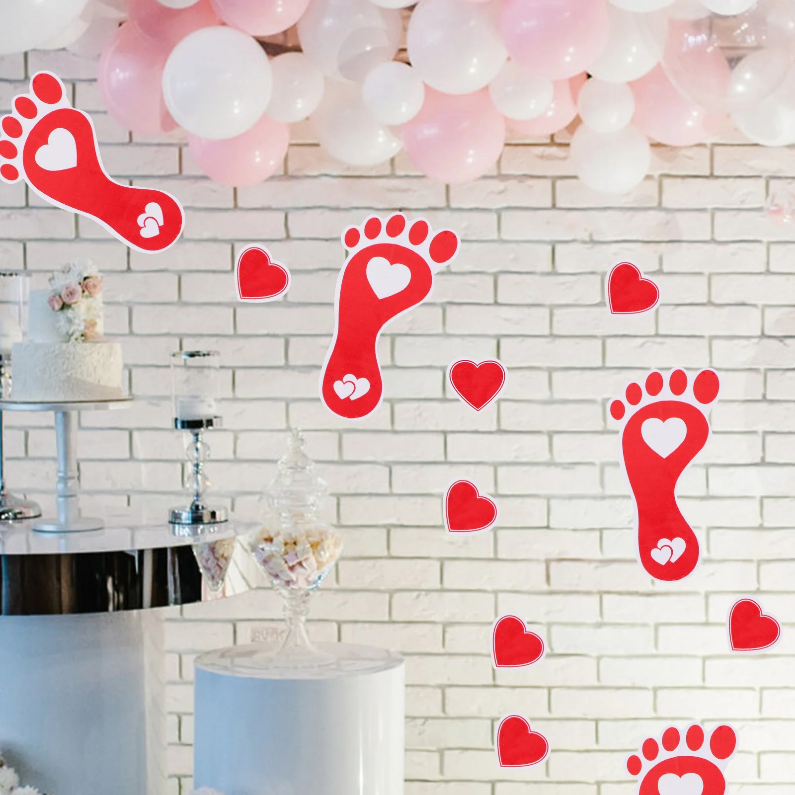 

Heart Wall Sticker Loving Decals Valentine Floor Stickers Valentine's Day Love Valentines Props Pvc